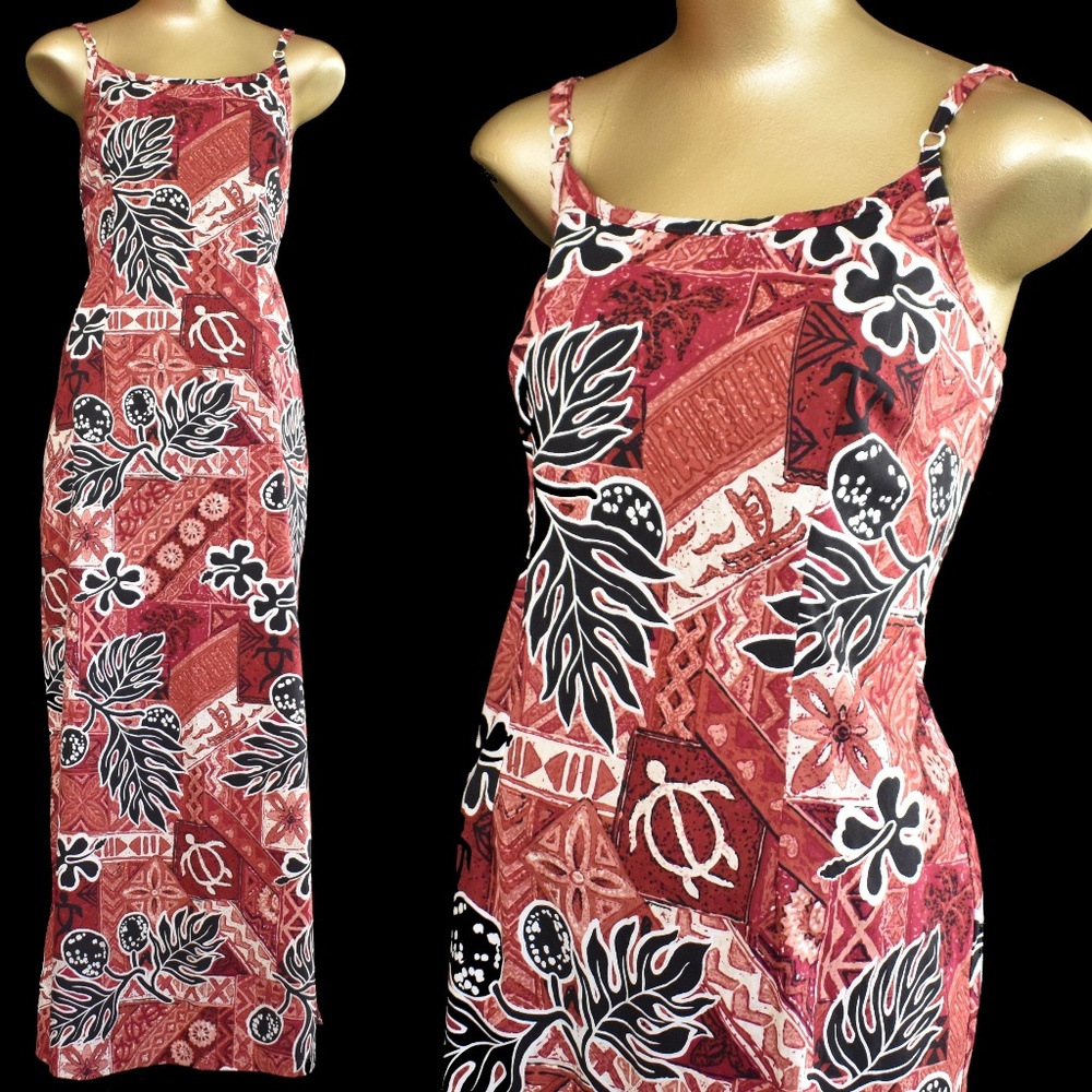 Hilo Hattie Hawaiian Slip Dress Hawaii Print M L